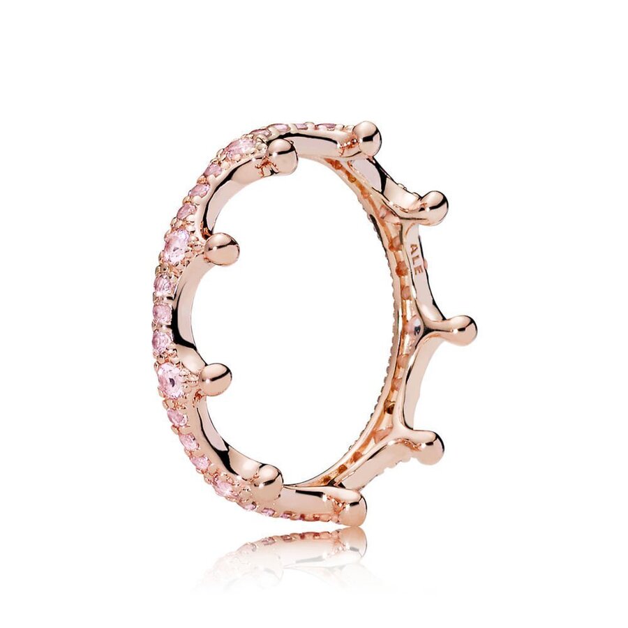Pandora Glittrande Rosékrona Ring